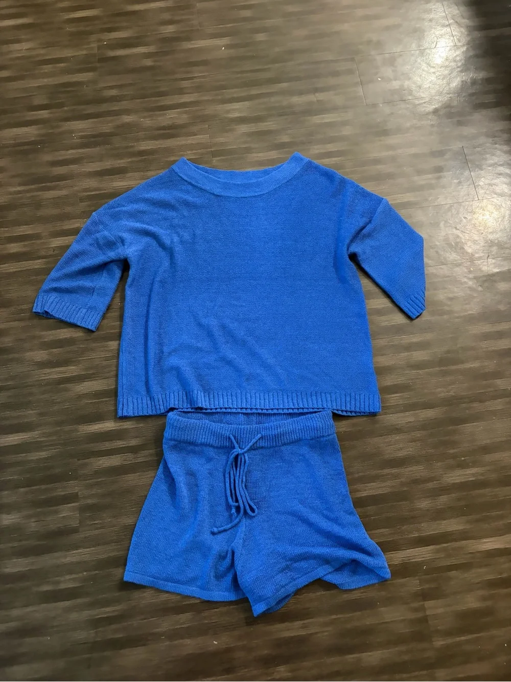 Blue knit set